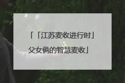 「江苏麦收进行时」父女俩的智慧麦收