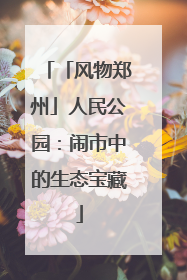 「风物郑州」人民公园:闹市中的生态宝藏