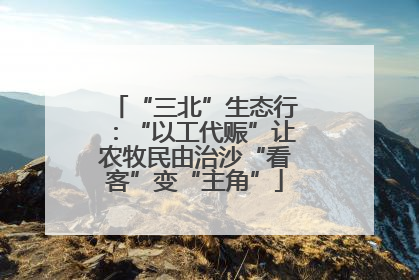 “三北”生态行：“以工代赈”让农牧民由治沙“看客”变“主角”