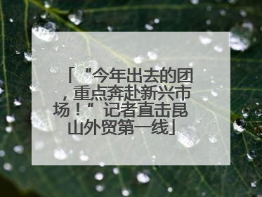 “今年出去的团，重点奔赴新兴市场！”记者直击昆山外贸第一线