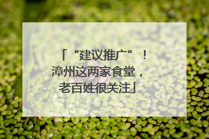 “建议推广”！漳州这两家食堂，老百姓很关注