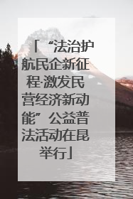 “法治护航民企新征程·激发民营经济新动能”公益普法活动在昆举行