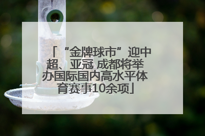 “金牌球市”迎中超、亚冠 成都将举办国际国内高水平体育赛事10余项