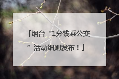 烟台“1分钱乘公交”活动细则发布！