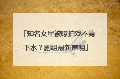 知名女星被曝拍戏不肯下水？剧组最新声明