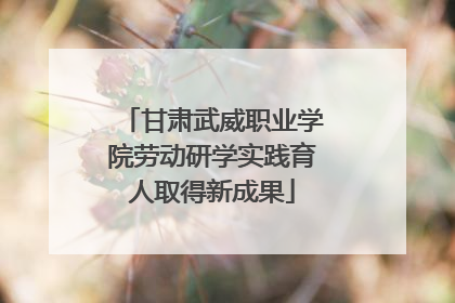 甘肃武威职业学院劳动研学实践育人取得新成果