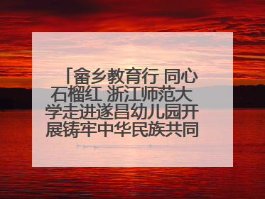 畲乡教育行 同心石榴红 浙江师范大学走进遂昌幼儿园开展铸牢中华民族共同体意识教育