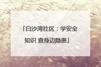 白沙湾社区：学安全知识 查身边隐患