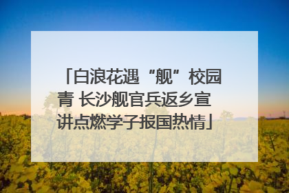 白浪花遇“舰”校园青 长沙舰官兵返乡宣讲点燃学子报国热情