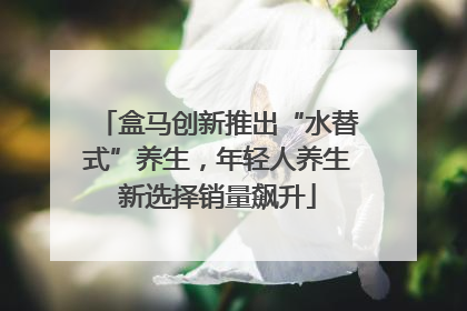盒马创新推出“水替式”养生，年轻人养生新选择销量飙升