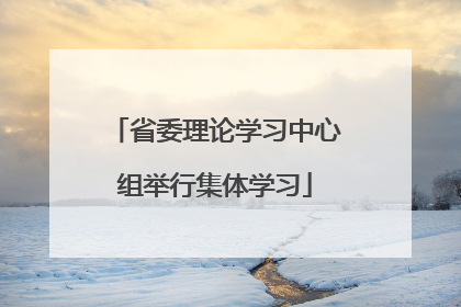 省委理论学习中心组举行集体学习