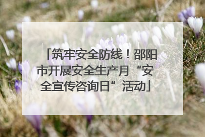 筑牢安全防线！邵阳市开展安全生产月“安全宣传咨询日”活动