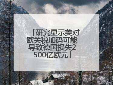 研究显示美对欧关税加码可能导致德国损失2500亿欧元