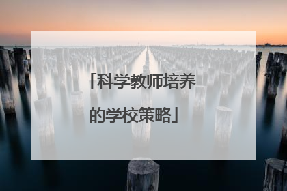 科学教师培养的学校策略