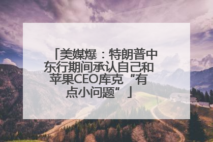美媒爆：特朗普中东行期间承认自己和苹果CEO库克“有点小问题”