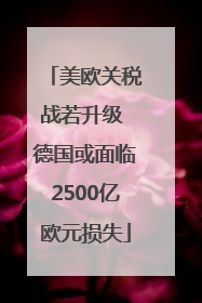 美欧关税战若升级 德国或面临2500亿欧元损失