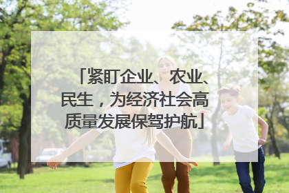 紧盯企业、农业、民生，为经济社会高质量发展保驾护航