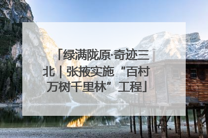 绿满陇原·奇迹三北｜张掖实施“百村万树千里林”工程