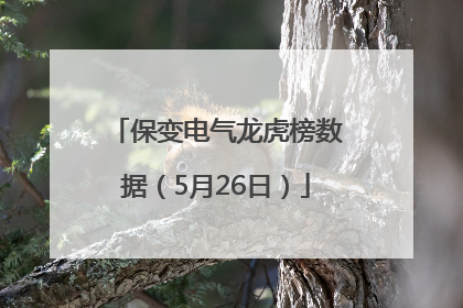 保变电气龙虎榜数据（5月26日）