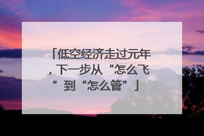 低空经济走过元年，下一步从“怎么飞”到“怎么管”