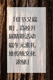 佳节又端阳，高校开展精彩活动端午元素扎堆传统文化浓郁