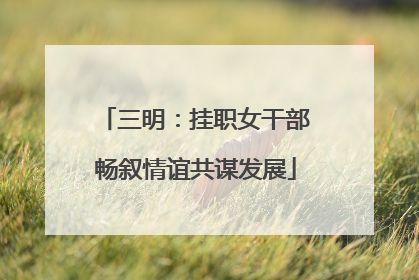 三明：挂职女干部畅叙情谊共谋发展
