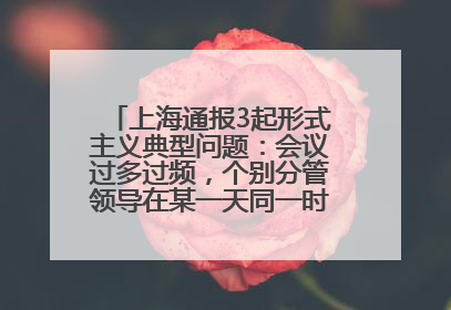 上海通报3起形式主义典型问题：会议过多过频，个别分管领导在某一天同一时段需参加3个会议