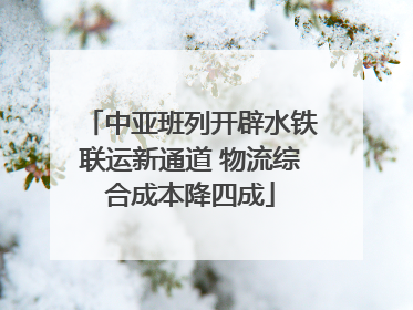 中亚班列开辟水铁联运新通道 物流综合成本降四成