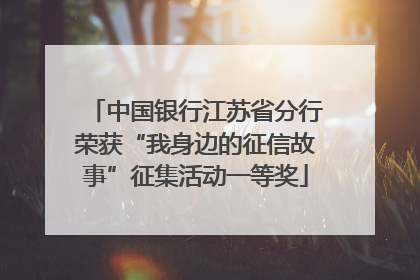 中国银行江苏省分行荣获“我身边的征信故事”征集活动一等奖