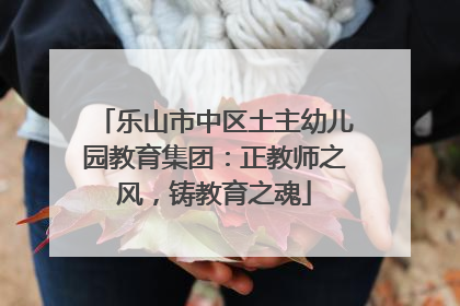乐山市中区土主幼儿园教育集团：正教师之风，铸教育之魂