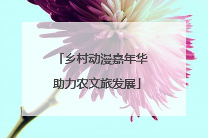 乡村动漫嘉年华助力农文旅发展