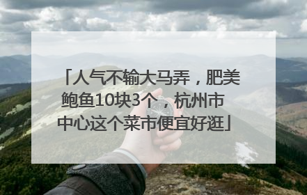 人气不输大马弄，肥美鲍鱼10块3个，杭州市中心这个菜市便宜好逛