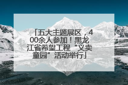 五大主题展区，400余人参加！黑龙江省希望工程“义卖童园”活动举行