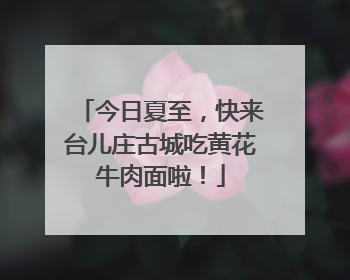今日夏至，快来台儿庄古城吃黄花牛肉面啦！