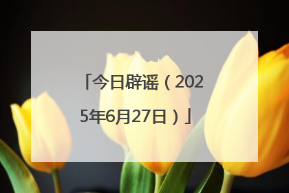 今日辟谣（2025年6月27日）