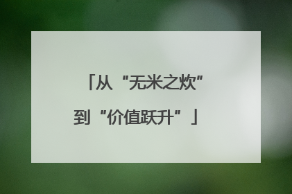 从“无米之炊”到“价值跃升”