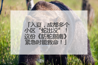 入夏，成都多个小区“蛇出没”！这份《防蛇指南》紧急时能救命！