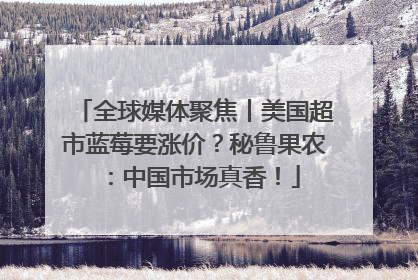 全球媒体聚焦丨美国超市蓝莓要涨价？秘鲁果农：中国市场真香！