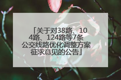 关于对38路、104路、124路等7条公交线路优化调整方案征求意见的公告