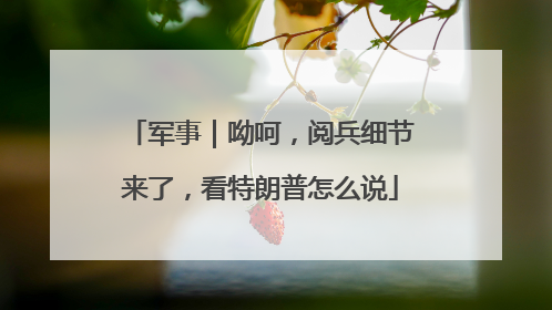 军事｜呦呵，阅兵细节来了，看特朗普怎么说