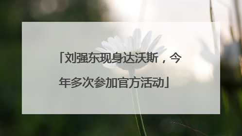刘强东现身达沃斯，今年多次参加官方活动