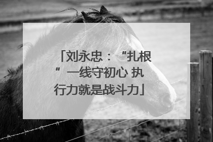 刘永忠：“扎根”一线守初心 执行力就是战斗力