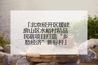 北京经开区援建房山区水峪村精品民宿项目打造“乡愁经济”新标杆
