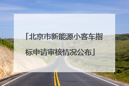 北京市新能源小客车指标申请审核情况公布