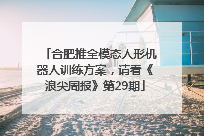 合肥推全模态人形机器人训练方案，请看《浪尖周报》第29期
