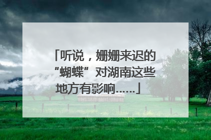 听说，姗姗来迟的“蝴蝶”对湖南这些地方有影响……