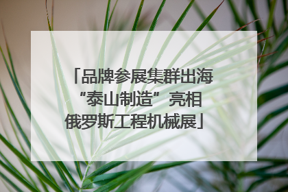 品牌参展集群出海 “泰山制造”亮相俄罗斯工程机械展
