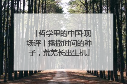 哲学里的中国·现场评丨播撒时间的种子，荒芜长出生机