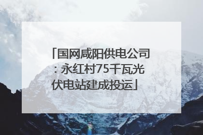 国网咸阳供电公司：永红村75千瓦光伏电站建成投运