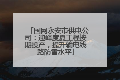 国网永安市供电公司：迎峰度夏工程按期投产，提升输电线路防雷水平
